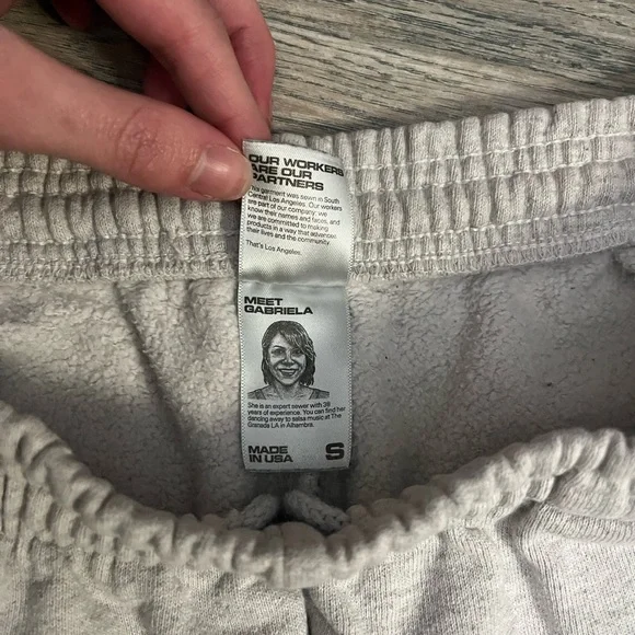 Light Gray Sweatpants || Los Angeles Apparel || 14oz Heavy Fleece - Picture 5 of 7